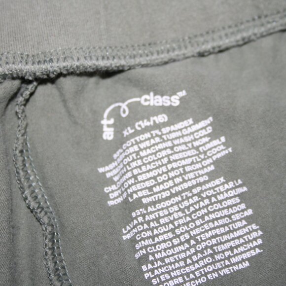 🌿 Olive Ribbed Leggings · Size XL (14/16 Girls) - Picture 3 of 4